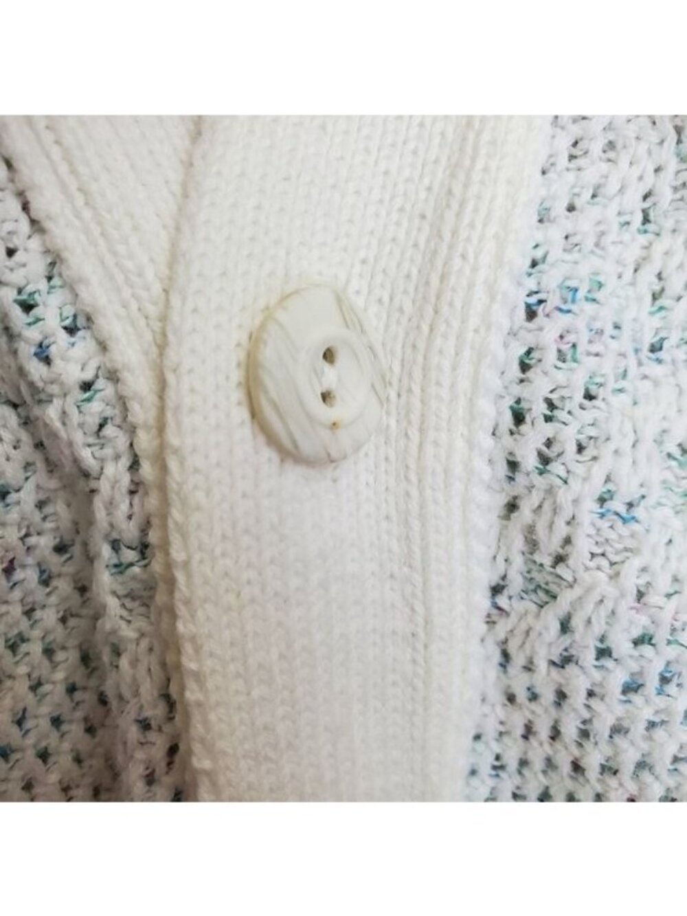 Vintage multi colored geometric knit cardigan - Picture 5 of 9